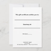 Fett Red Glitzer Holiday Gift Certificate (Rückseite)