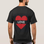 Fett Red Heart "Liebe Design" T-Shirt (Rückseite)