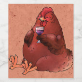 Fett Red Hen mit Wein Weinetikett (Einzelnes Label)
