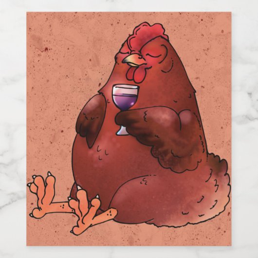 Fett Red Hen mit Wein Weinetikett (Einzelnes Label)