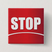 Fett Red Stopp Sign Button (Vorderseite)