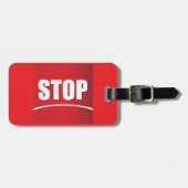 Fett Red Stopp Sign Gepäckanhänger (Vorderseite horizontal)