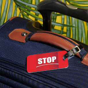 Fett Red Stopp Sign Gepäckanhänger