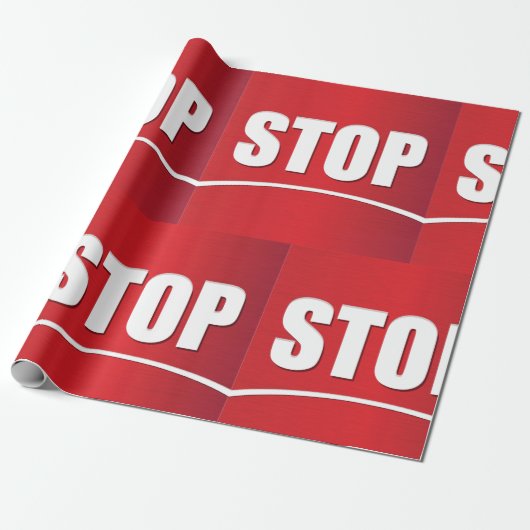Fett Red Stopp Sign Geschenkpapier (Ungerollt)