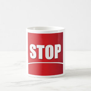 Fett Red Stopp Sign Kaffeetasse