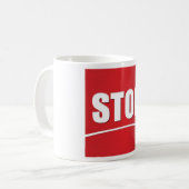 Fett Red Stopp Sign Kaffeetasse (Vorderseite Links)