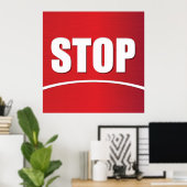 Fett Red Stopp Sign Poster (Heimbüro)