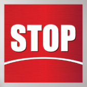 Fett Red Stopp Sign Poster (Vorne)