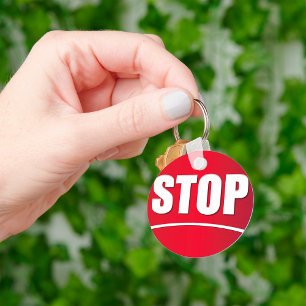 Fett Red Stopp Sign Schlüsselanhänger