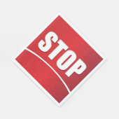 Fett Red Stopp Sign Serviette (Ecke)