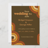 Fett Retro 1970er Hochzeit speichern Sie die Datum (Vorderseite)