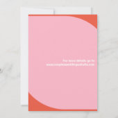 Fett Retro Bright Orange und Pink Wedding Einladung (Rückseite)