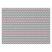 Fett Retro Bright Red White Aquamarin Geometric Mu Tischdecke (Vorderseite (Horizontal))