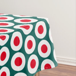 Fett Retro Bright Red White Aquamarin Geometric Mu Tischdecke