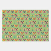 Fett Retro Butterfly Wrapping Paper Geschenkpapier Set (Vorderseite 2)