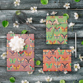 Fett Retro Butterfly Wrapping Paper Geschenkpapier Set