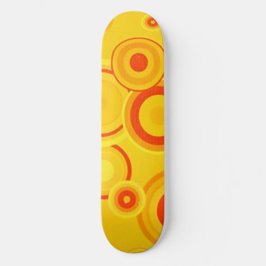 Fett Retro Circles skateboard - Gelb & Orange (Vorderseite)
