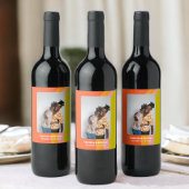 Fett Retro Citrus Begrüßung Weinetikett