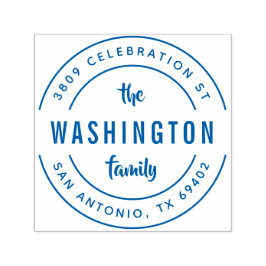 Fett Retro Familienname Runde Rücksendeadresse Permastempel