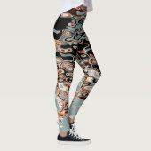 Fett Retro farbiges Abstraktes Muster Leggings (Rechts)