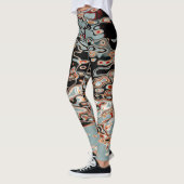Fett Retro farbiges Abstraktes Muster Leggings (Links)