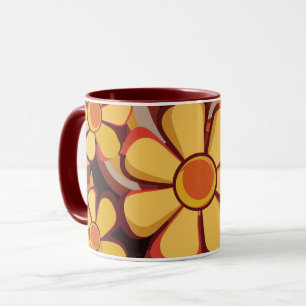 Fett-Retro-Floral-Swirl-Design Tasse
