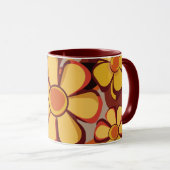 Fett-Retro-Floral-Swirl-Design Tasse (VorderseiteRechts)