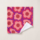 Fett-Retro-Hippie-Blume Badhandtuch Set (Waschlappen)