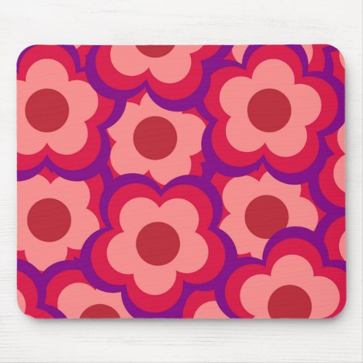 Fett-Retro-Hippie-Blume Mousepad (Vorne)