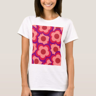 Fett-Retro-Hippie-Blume T-Shirt