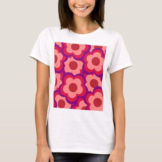 Fett-Retro-Hippie-Blume T-Shirt (Vorderseite)