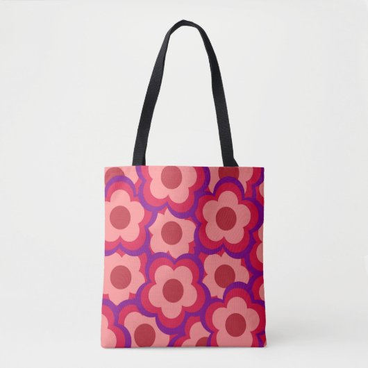 Fett-Retro-Hippie-Blume Tasche (Vorderseite)