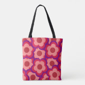 Fett-Retro-Hippie-Blume Tasche (Rückseite)