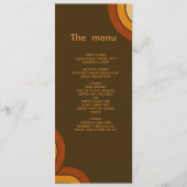 Fett Retro-Hochzeitsmenü der 1970er Jahre Programm (Vorderseite)