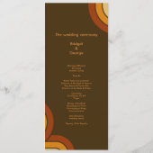 Fett Retro-Hochzeitsmenü der 1970er Jahre Programm (Rückseite)