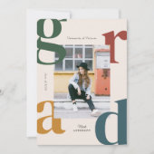 Fett Retro-Klasse 2024 Abschluss Einladung (Vorderseite)