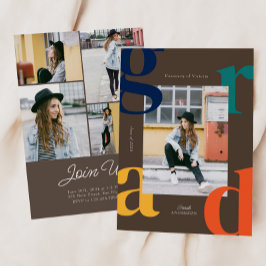 Fett Retro-Klasse 2024 Abschluss Einladung