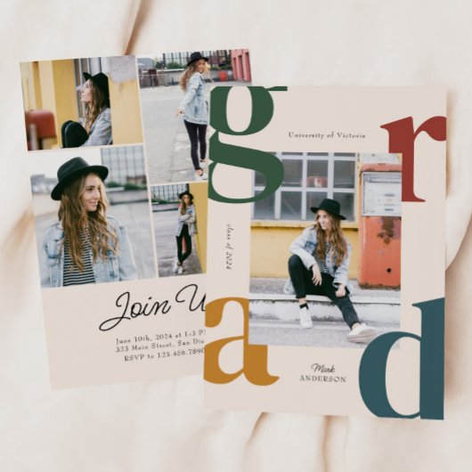 Fett Retro-Klasse 2024 Abschluss Einladung