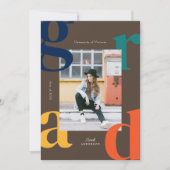 Fett Retro-Klasse 2024 Abschluss Einladung (Vorderseite)