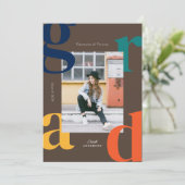 Fett Retro-Klasse 2024 Abschluss Einladung (Stehend Vorderseite)