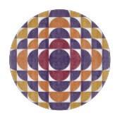 Fett Retro-Kreise dekorative Glasschneideplatine Schneidebrett (Vorderseite)