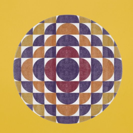 Fett Retro-Kreise dekorative Glasschneideplatine Schneidebrett