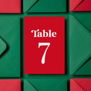 Fett Retro Minimalistisch Rot und Rosa Tabelle 7 H Tischnummer