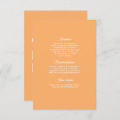 Fett Retro Moderne orangefarbene Hochzeitskarte RSVP Karte (Vorne/Hinten)