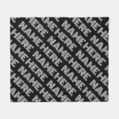 Fett Retro-Modernes Name oder Word-Muster Fleecedecke (Vorderseite (Horizontal))
