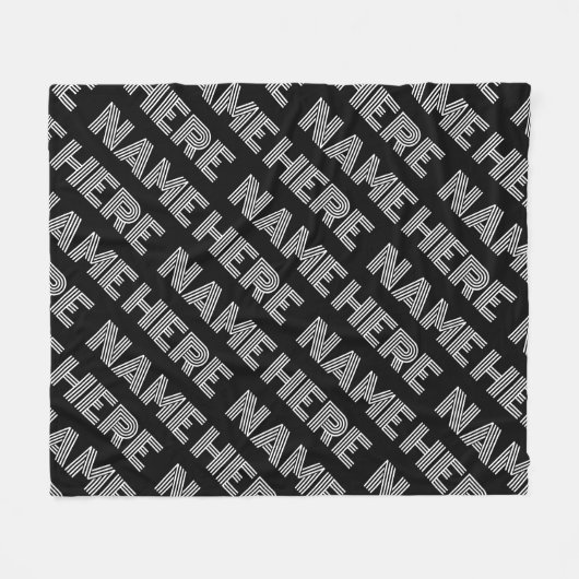 Fett Retro-Modernes Name oder Word-Muster Fleecedecke (Vorderseite (Horizontal))