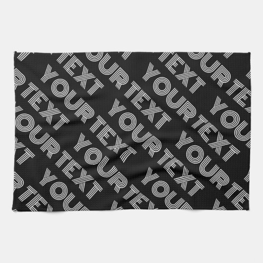 Fett Retro-Modernes Name oder Word-Muster Geschirrtuch (Horizontal)
