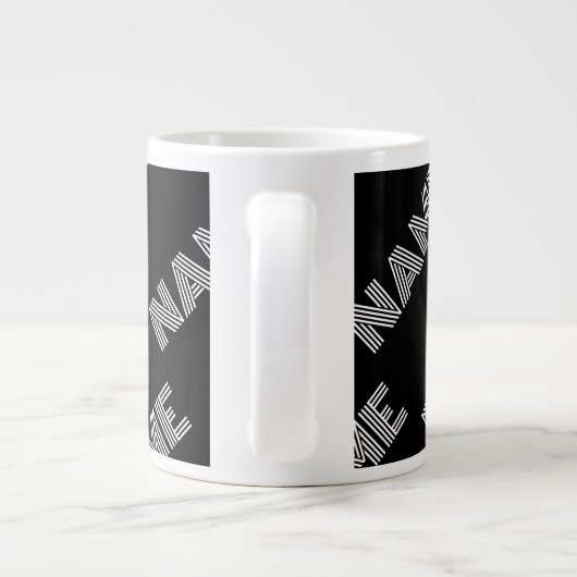 Fett Retro-Modernes Name oder Word-Muster Jumbo-Tasse (Rückseite)