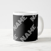 Fett Retro-Modernes Name oder Word-Muster Jumbo-Tasse (Vorderseite Rechts)