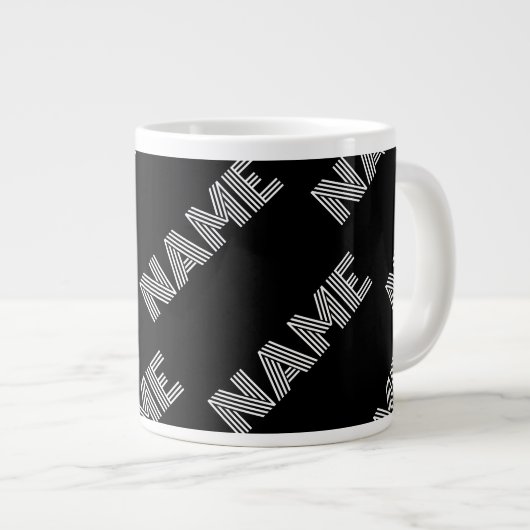 Fett Retro-Modernes Name oder Word-Muster Jumbo-Tasse (Vorderseite Rechts)